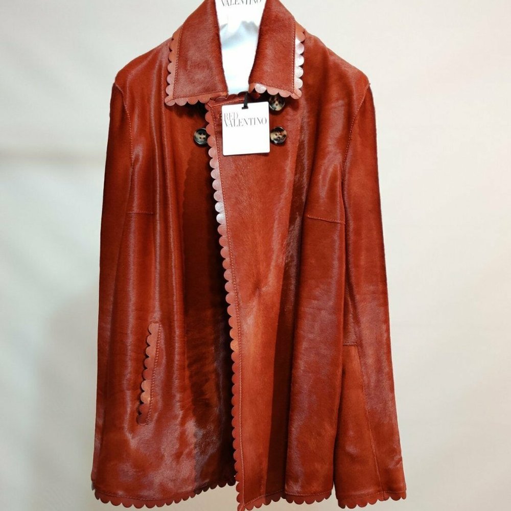 NEW Red Valentino Calf Leather jacket US 2